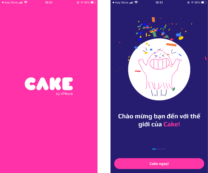 Mở tài khoản Cake trên iOS hoặc Android
